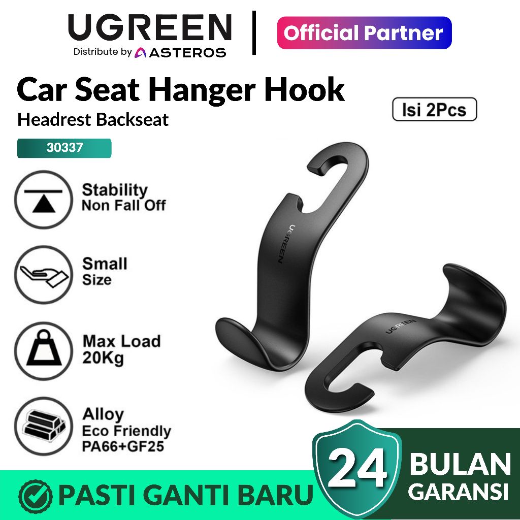 UGREEN Car Seat Hanger Hook Headrest Backseat Gantungan Mobil 30337
