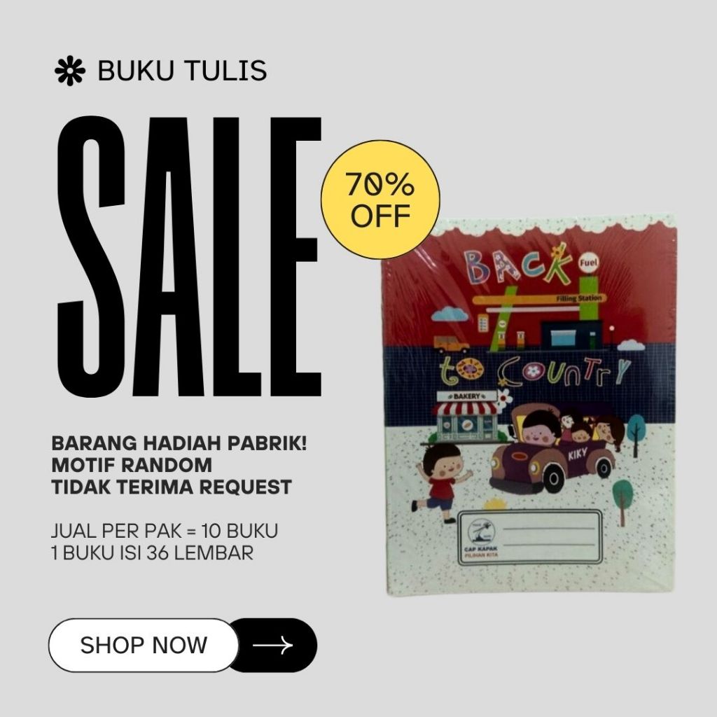 

[MEDICORP] Buku tulis MURAH hadiah Cap Kapak 1 pak isi 10 buah @ 36 lembar