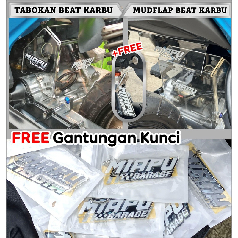 Paketan mudflap beat karbu & scoopy karbu free gantungan kunci
