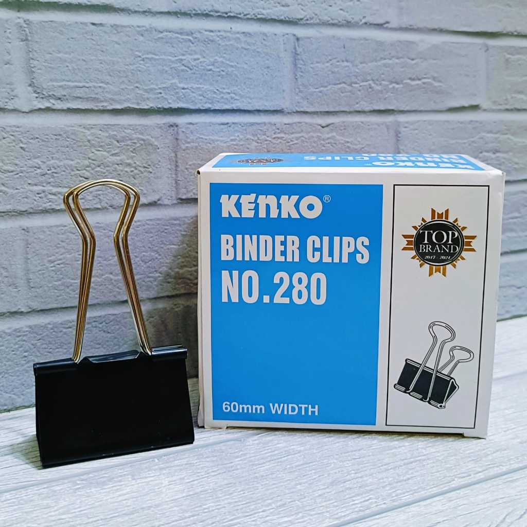 

ISI 6 PCS Binder Clips No. 280 Kenko / Clip Hitam Tebal / Klip Jepit Kertas Besar Lebar 60 mm