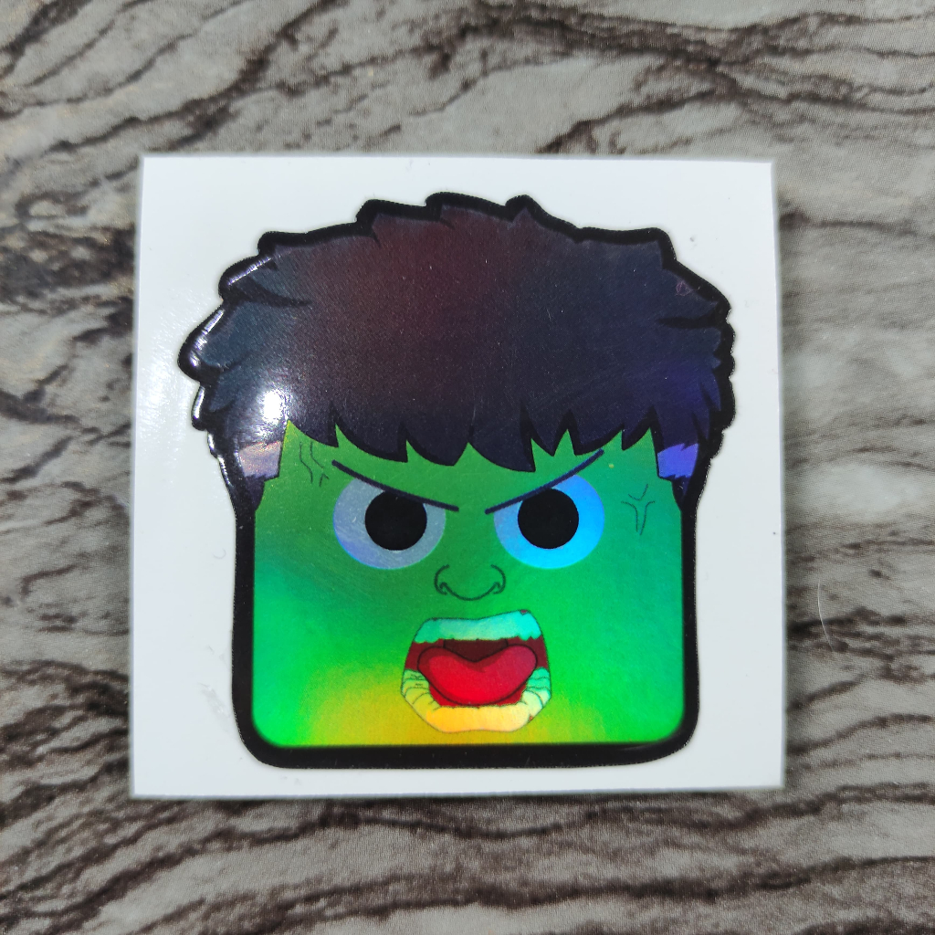 

Stiker Hologram Marvel Hulk Square
