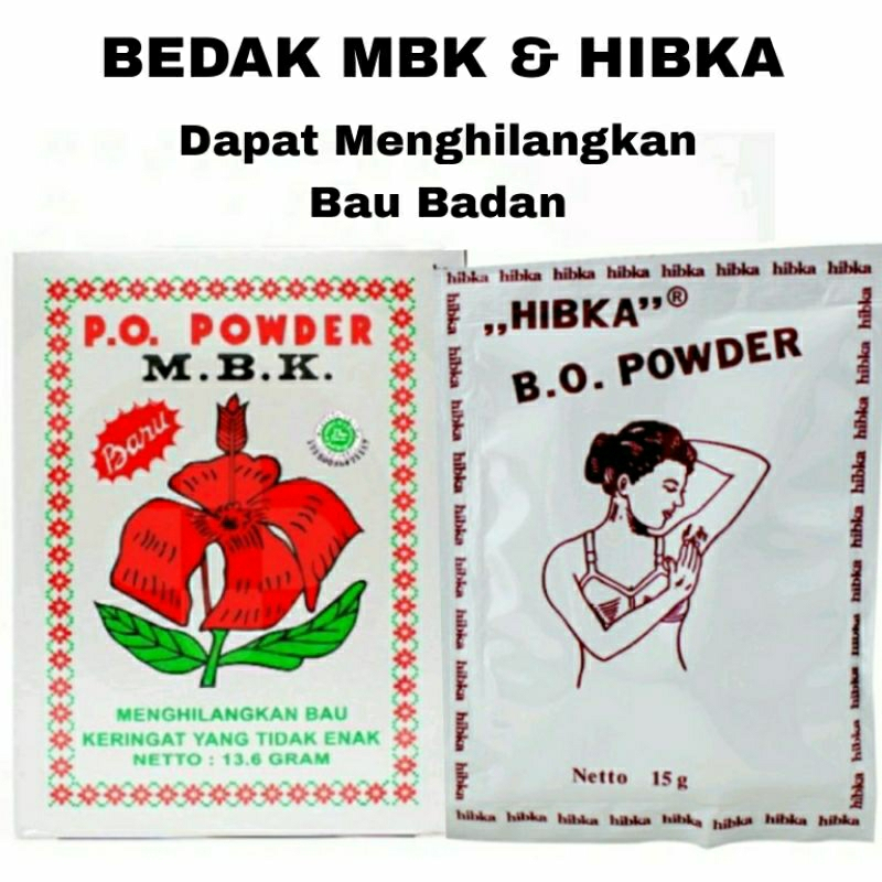 Hibka Bedak (10 sachet)-MBK Powder Putih | Silver(10 sachet) - Menghilangkan Bau Keringat/Badan - De