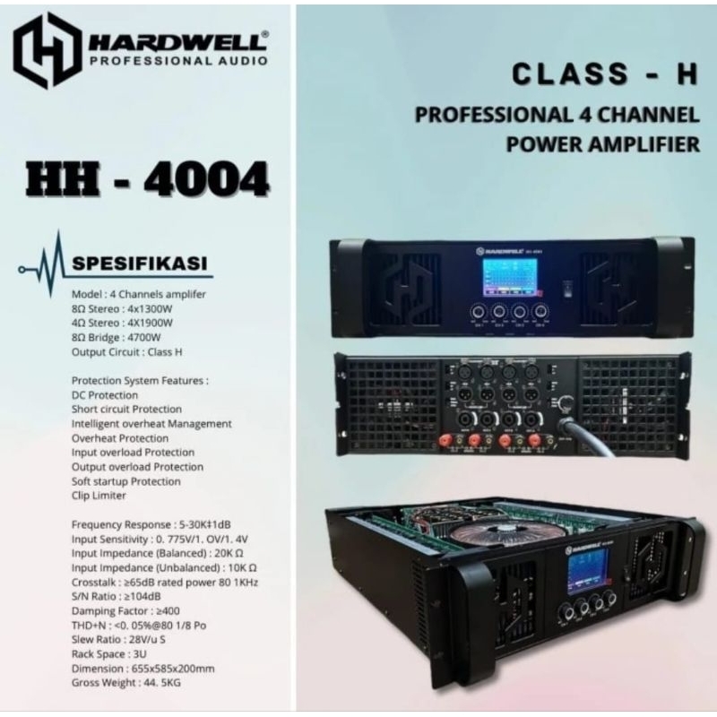 audio Power Hardwell HH 4004 Original Amplifier HARDWELL HH4004 4 Channel