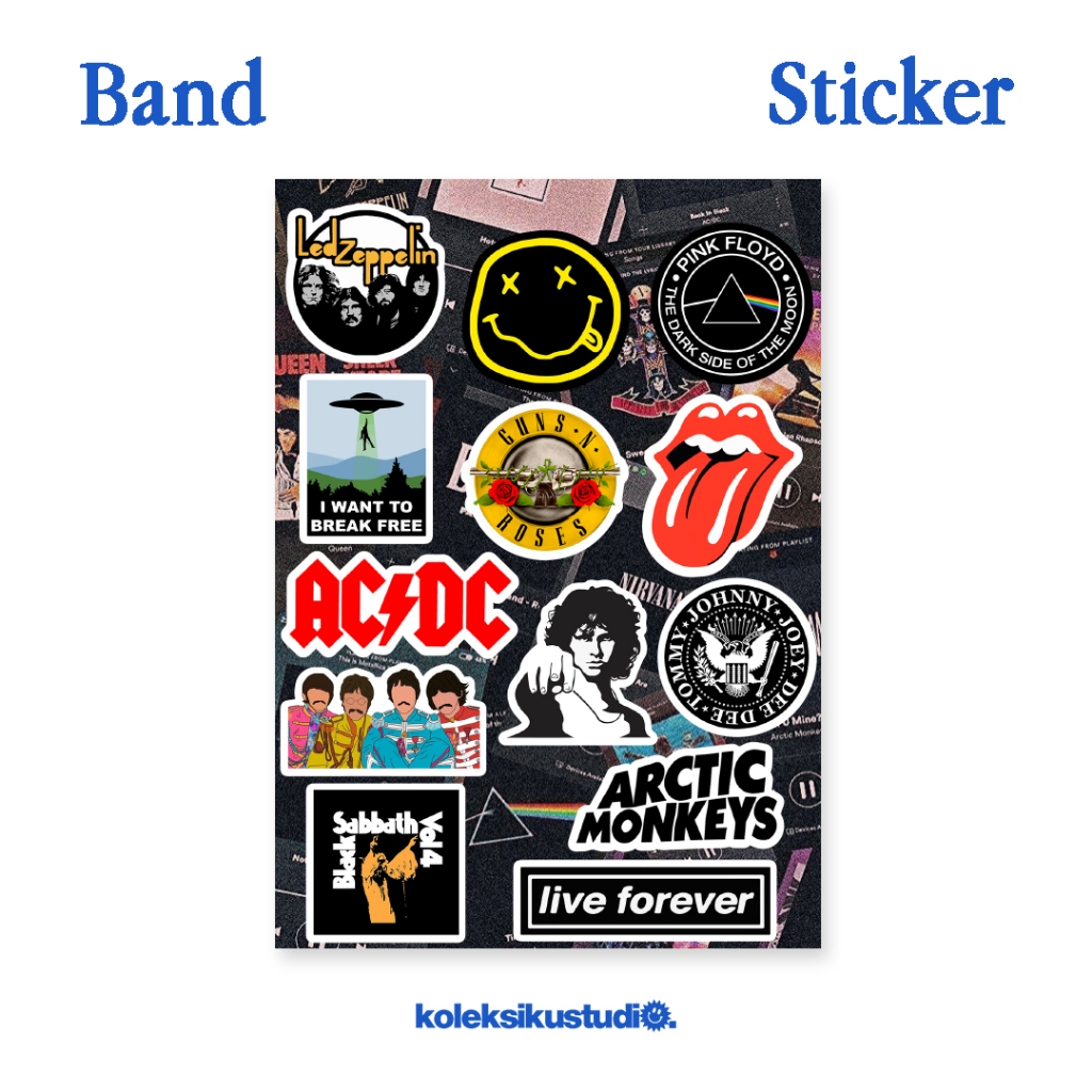 

Stiker Band Sticker Musik Music Aesthetic Lucu Stiker HP Laptop