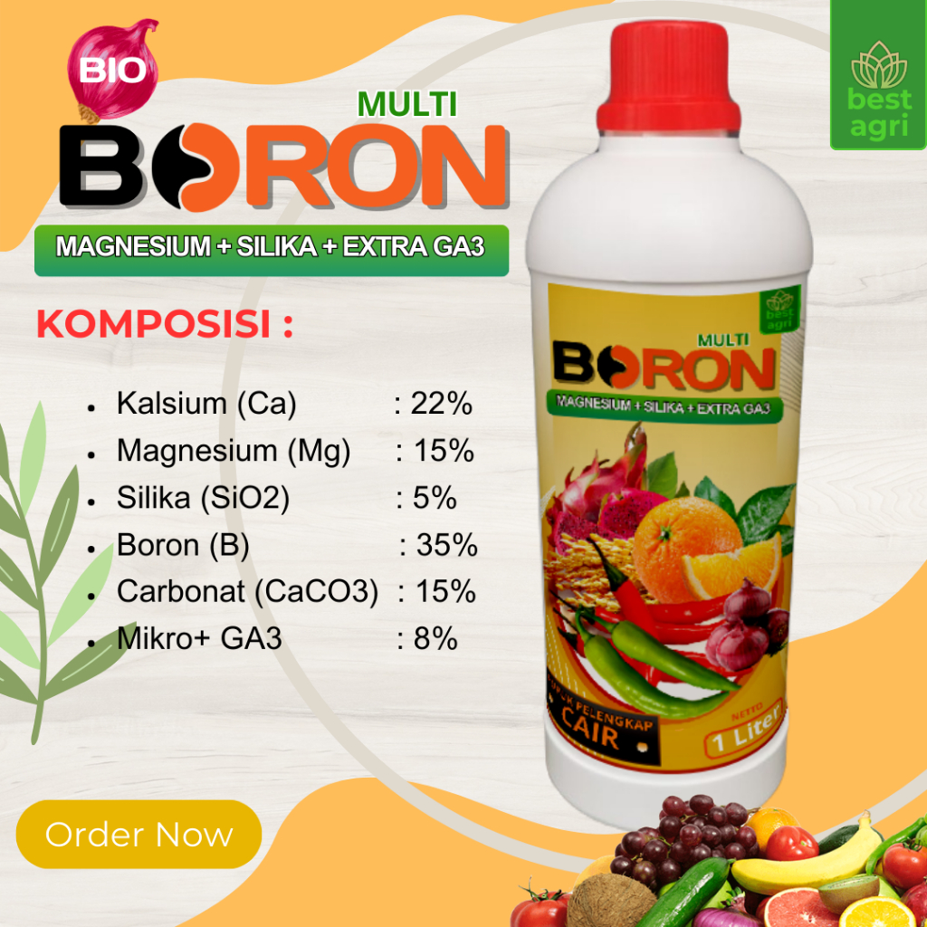 Pupuk Boron Cair 1 Liter Pupuk Borate Anti Rontok Bunga dan Buah