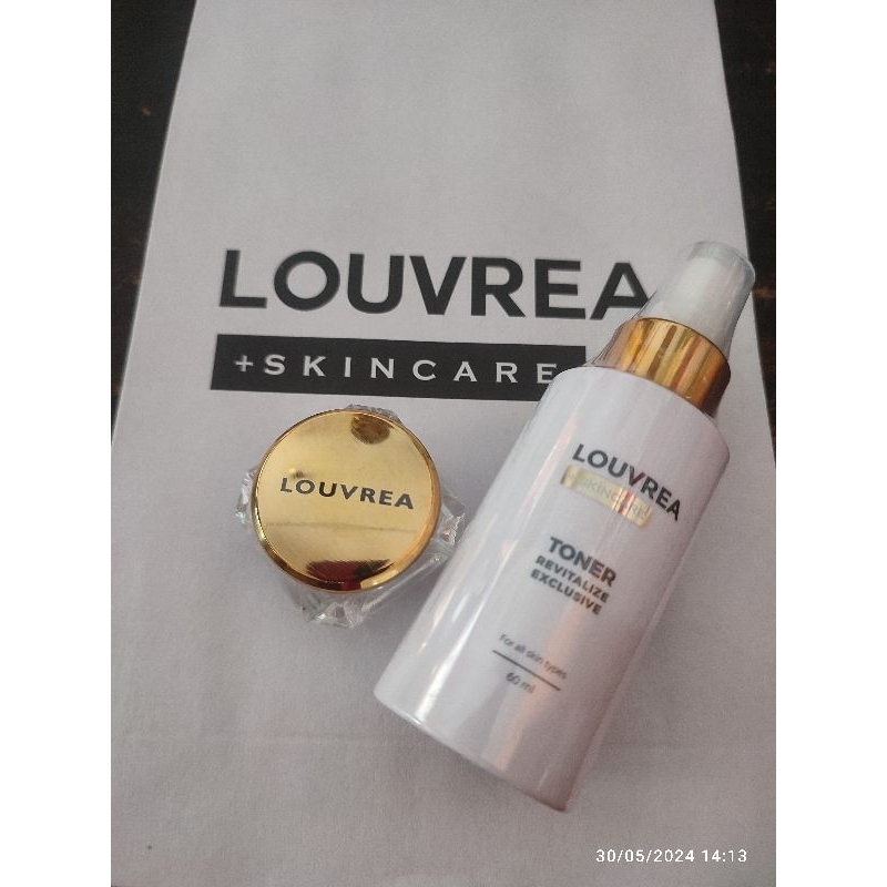 Louvrea skincare paket Toner dan cream malam