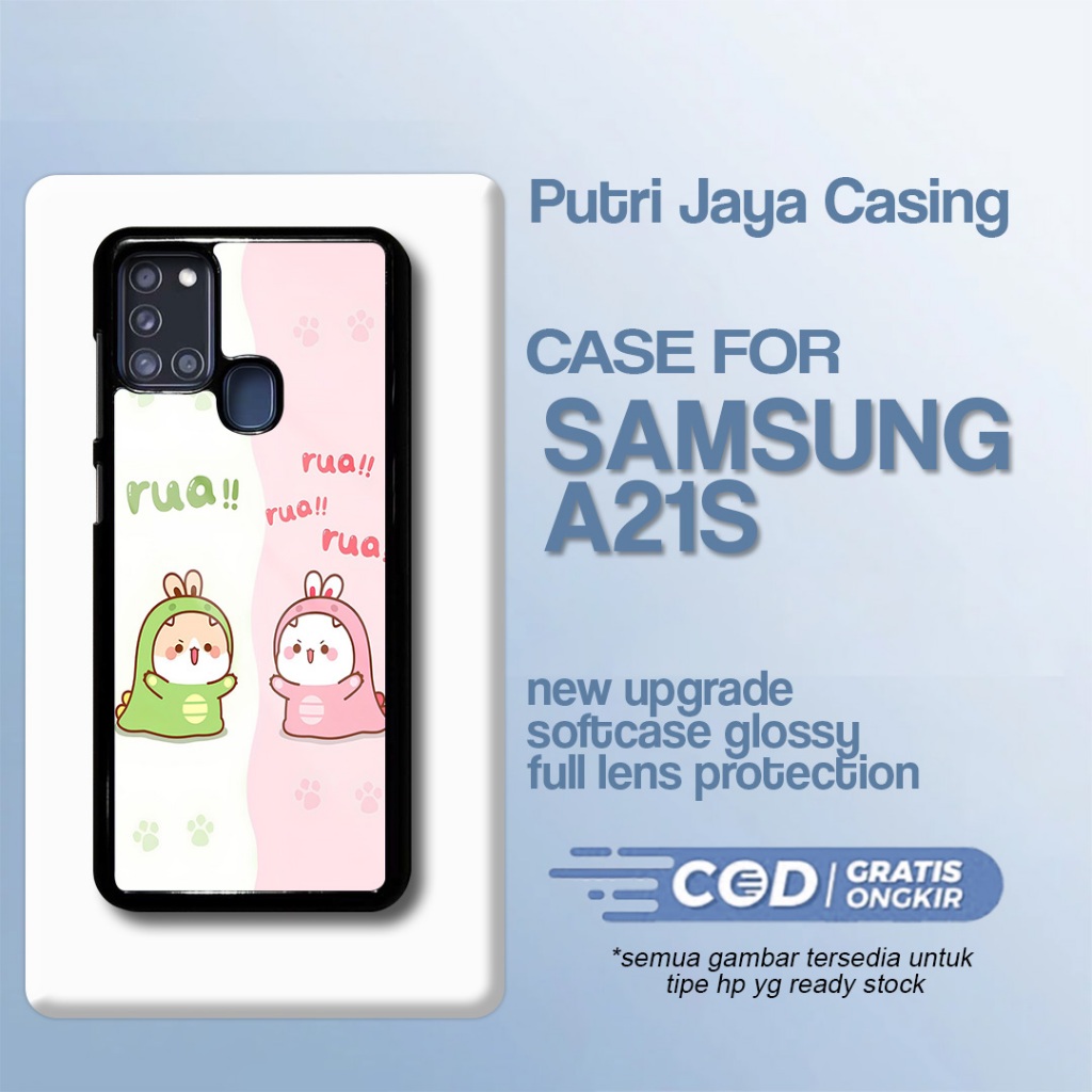 Case Samsung A21s Terbaru - Samsung A21s - Motif Dino Baru Cute - Hardcase Premium Glossy - Softcase