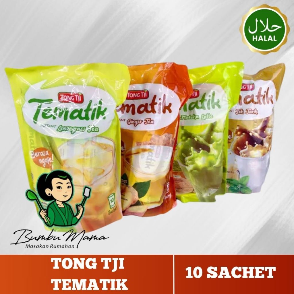 

Tong Tji Tematik Matcha Latte / Teh Tarik / Lemongrass / Ginger Tea / Isi 10 Saset