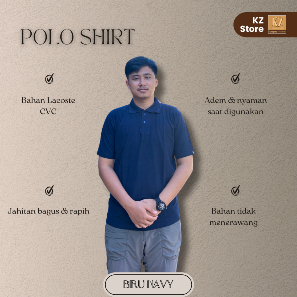 Kaos Polo Lacoste CVC Navy