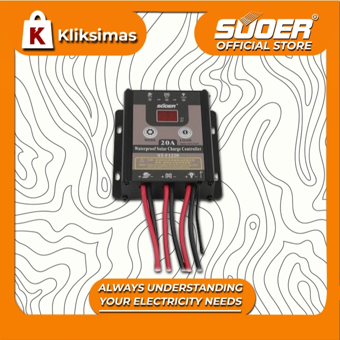 SUOER CONTROLLER CHARGER ST-F 1220 (WATERPROOF)