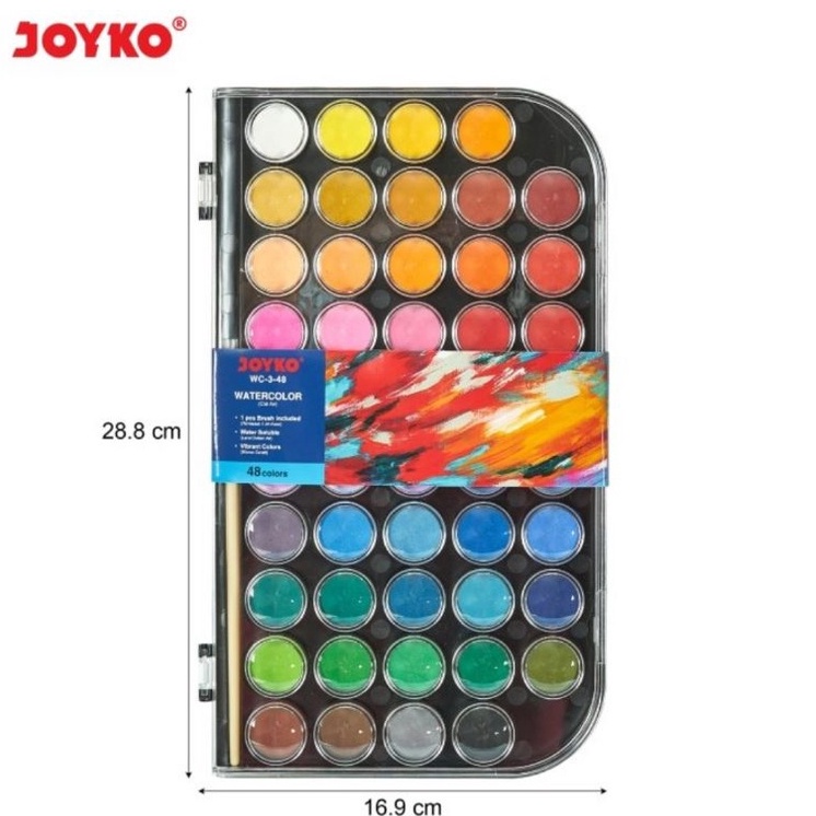 

Model Baru Joyko Watercolor Set Cat Air WC3 Isi 48 Warna