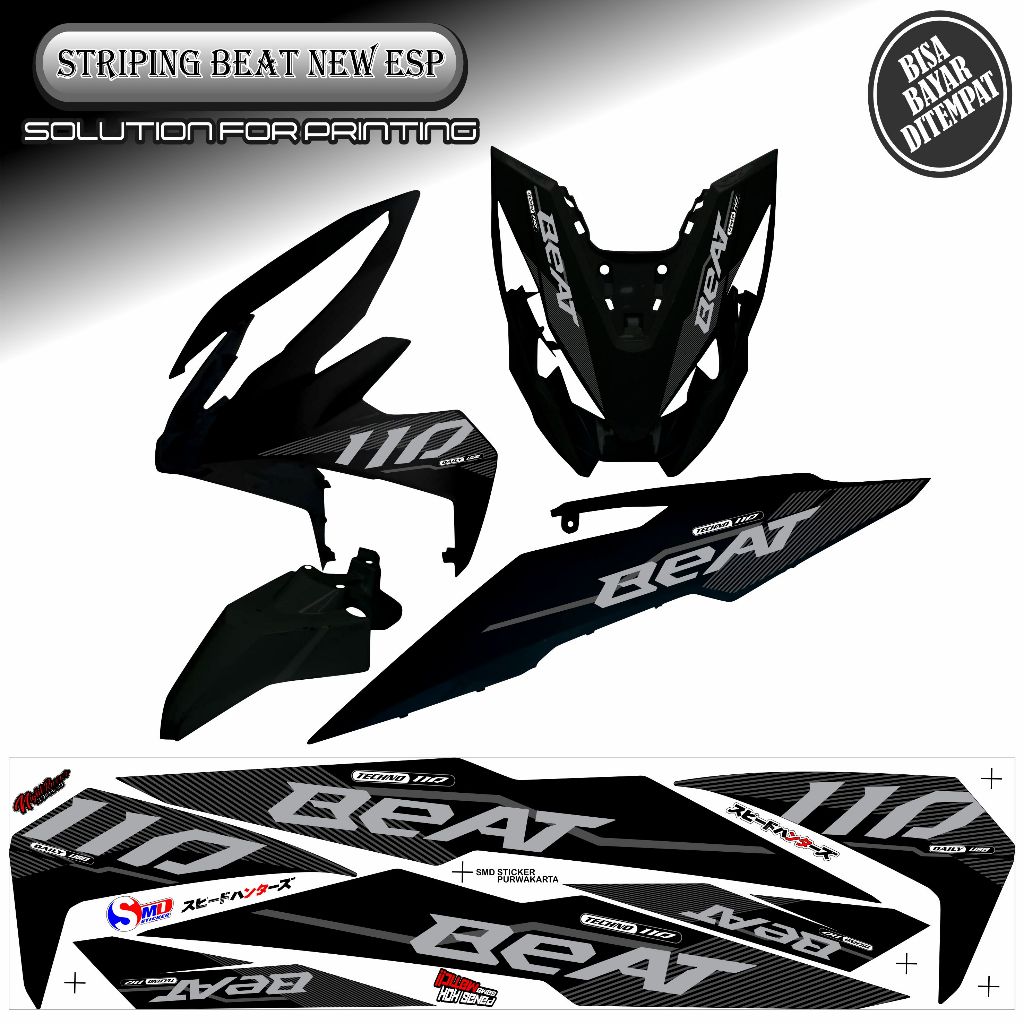 STRIPING VARIASI STICKER HONDA BEAT NEW ESP MOTIF KEREN SIMPLE MURAH