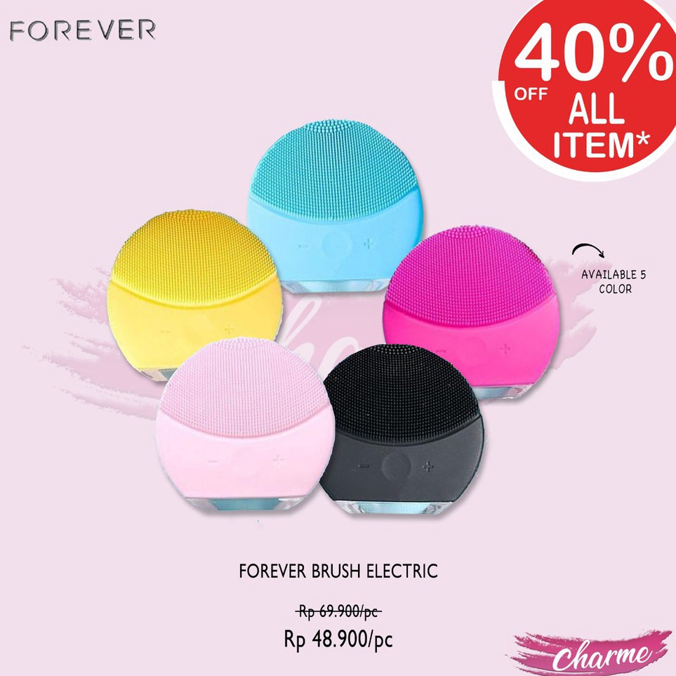 Forever Brush Electric Alat Pembersih Wajah Elektrik Brush Silicon Facial Cleaner Silikon Muka