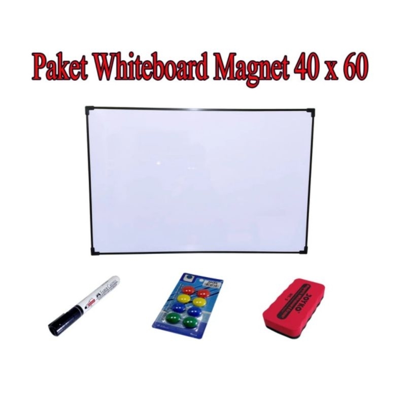 

PAPAN TULIS WHITEBOARD MAGNET 40 X 60 CM FREE SPIDOL PENGHAPUS DAN PIN MAGNET