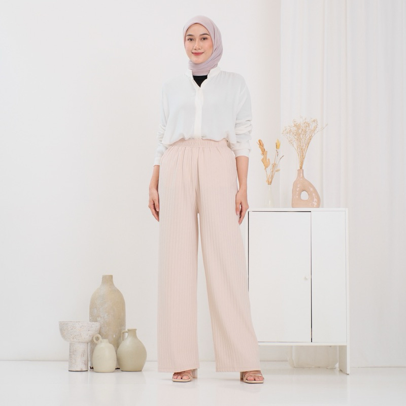 Celana Kulot Hornet Knitt Soft Pink