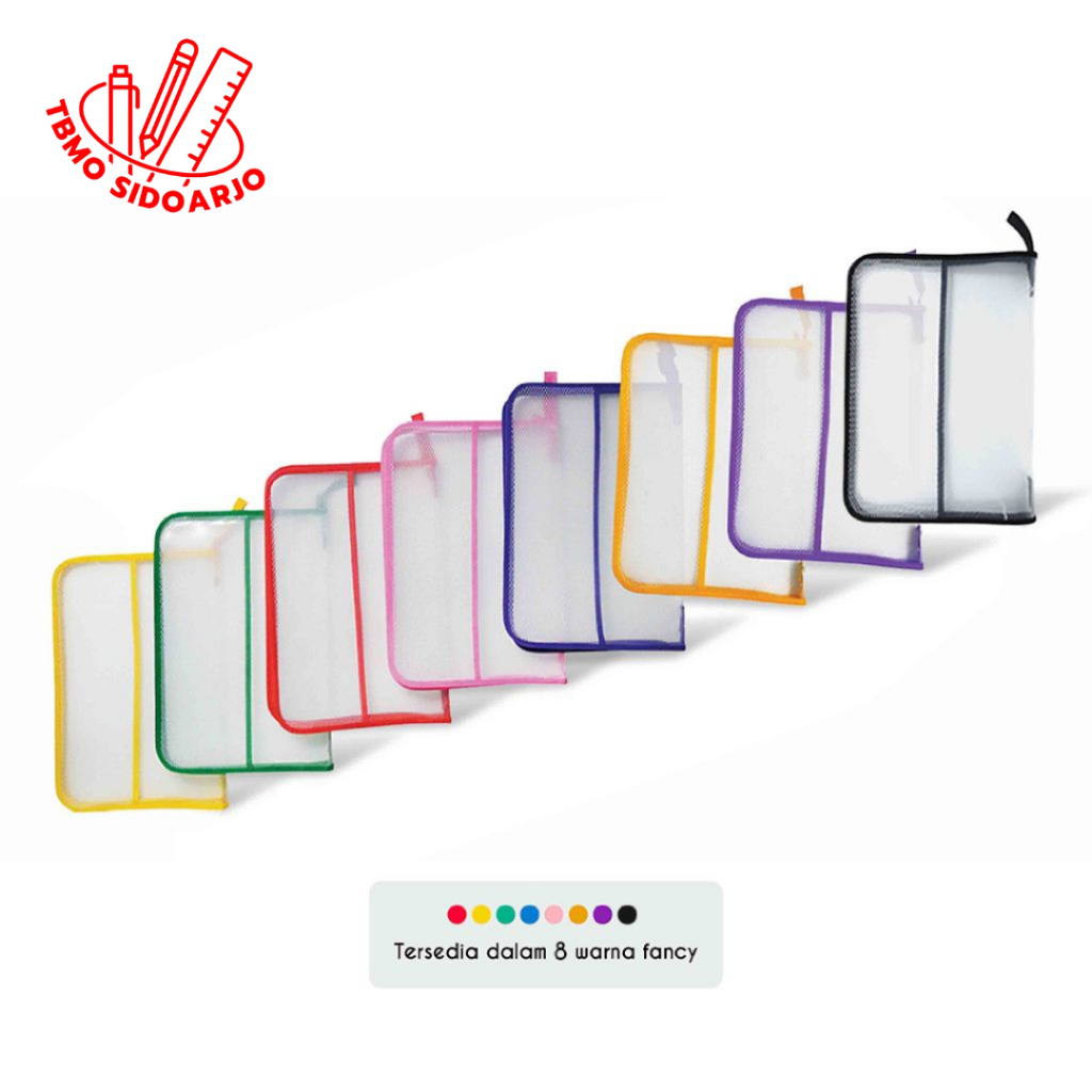 

TBMO BIG Map Resleting Jumbo Jala 7001 / Map Plastik Zipper Bening Jala Folio F4