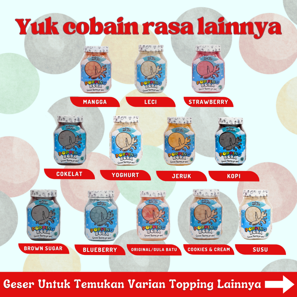 

Popping Boba Nata Jelly - Popping Boba Meletus Aneka Rasa 500 Gram