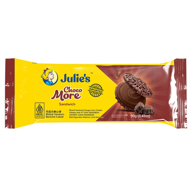 

Julies julie's sandwich biskuit choco more 99gr