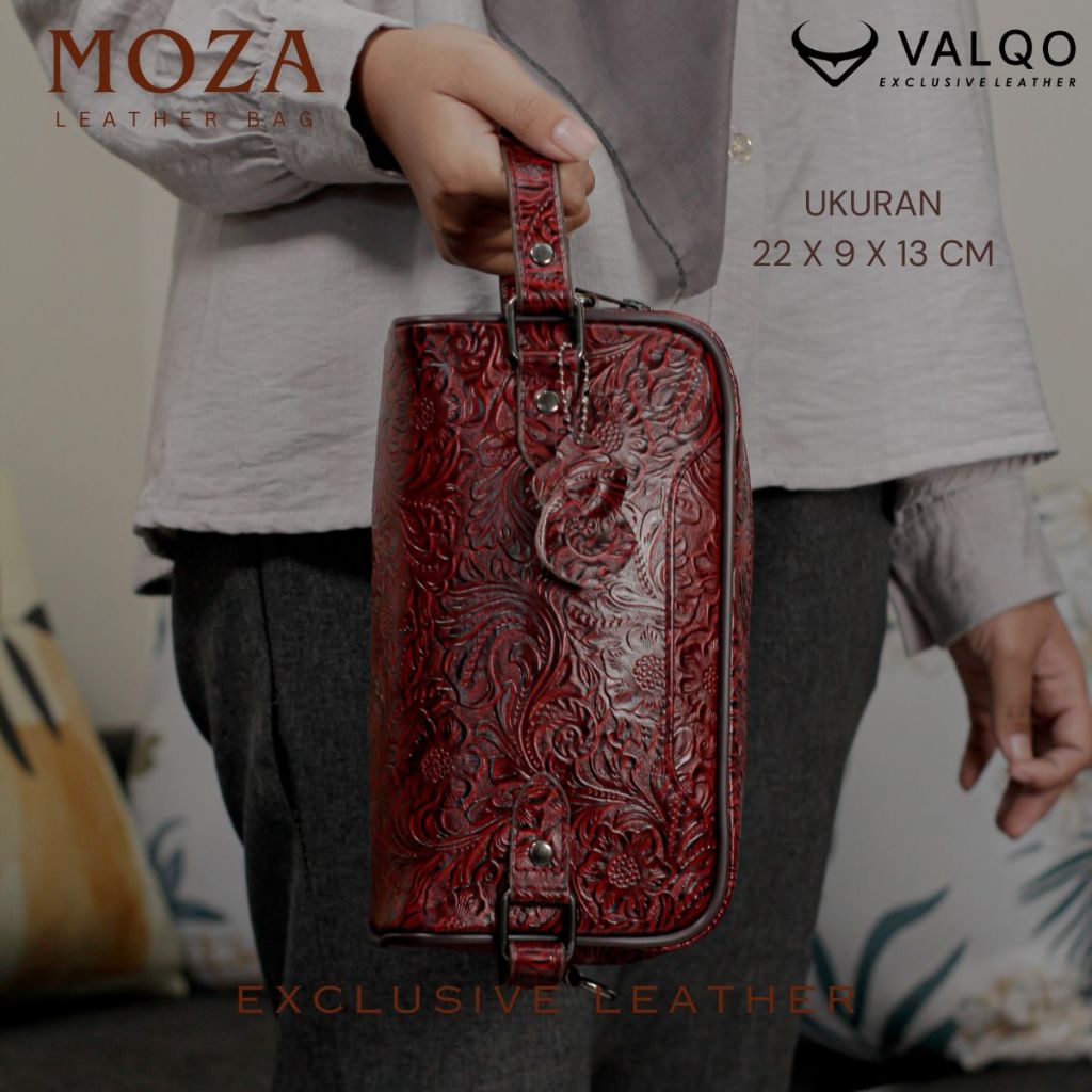 VALQO MOZA Handbag Kulit Sapi Pouch Kulit Clutch Kulit Tas Tangan Kulit Pria Wanita
