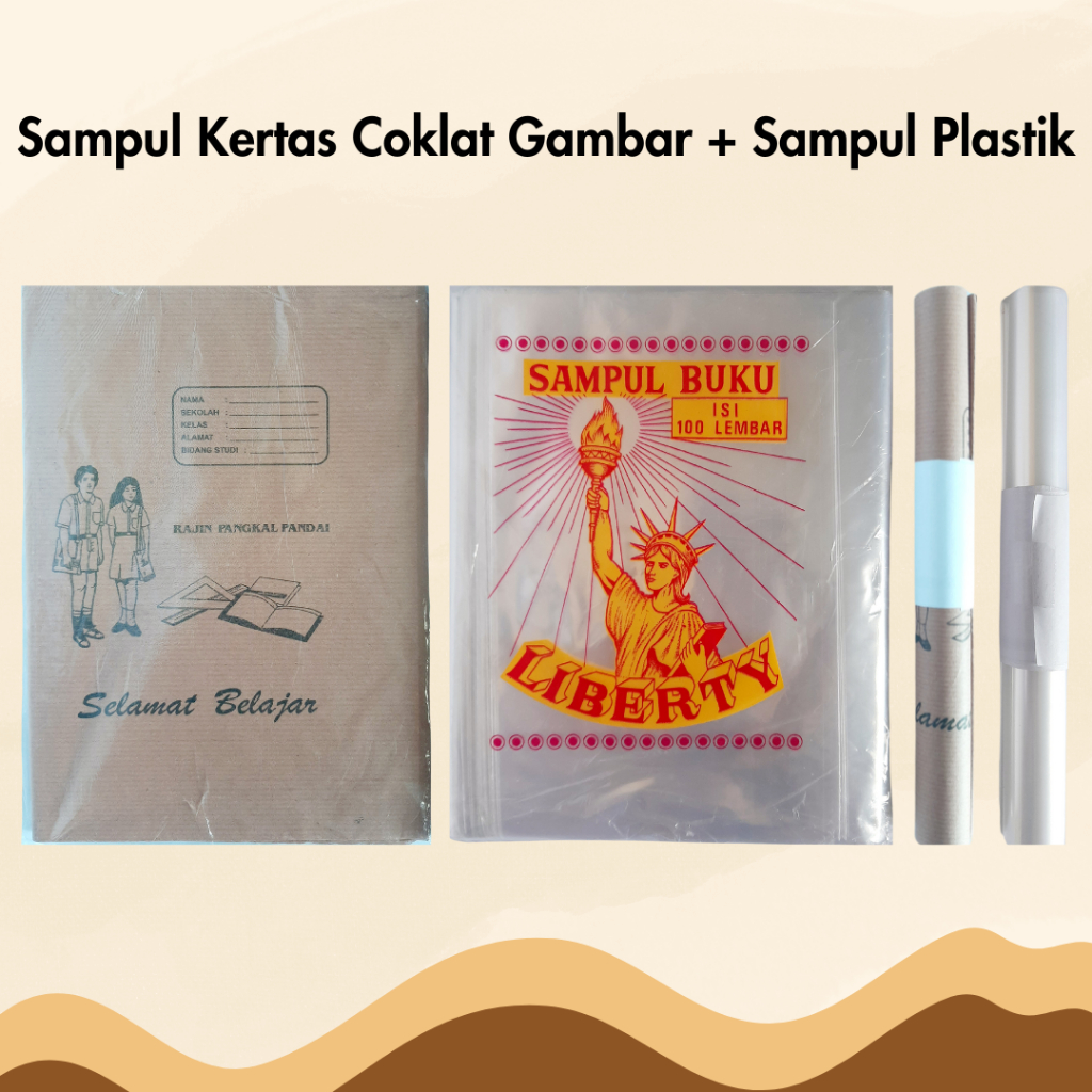 

Sampul Kertas Coklat Bergambar Isi 10 Lembar dan Sampul Plastik Isi 10 Lembar Buku Tulis A5 Quarto Samak Kuarto Kwarto