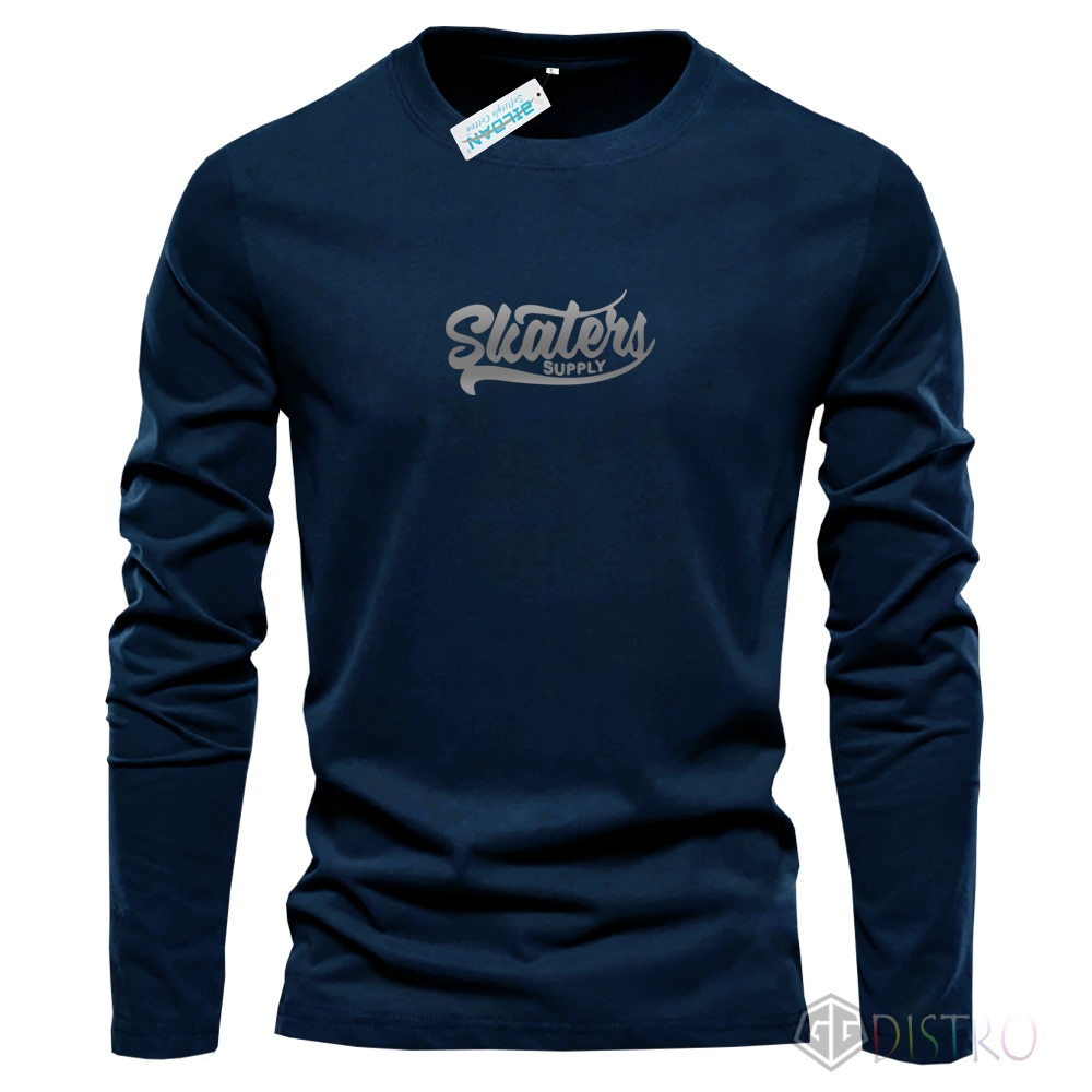 Gg Distro - T-Shirt Kaos Lengan Panjang Skaters Motif Grey Kaos Pria Wanita Casual Formal Quality