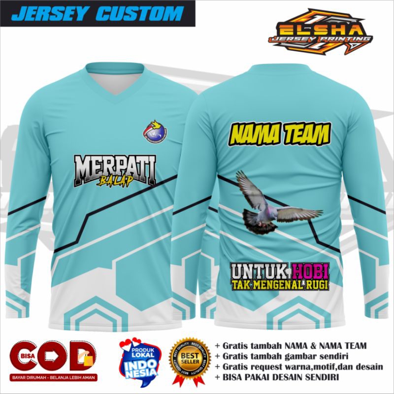 JERSEY MERPATI/JERSEY MERPATI BALAP/JERSEY MERPATI KOLONG CUSTOM/JERSEY MERPATI BEBAS REQUEST DESAIN