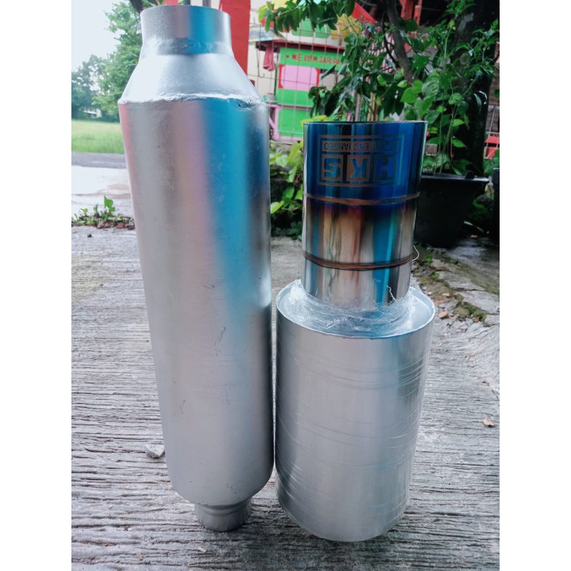 Knalpot Mobil Racing HKS Biru Cacing+Resonator Type Suara Bass Kering Cocok Digunakan Untuk Semua Je