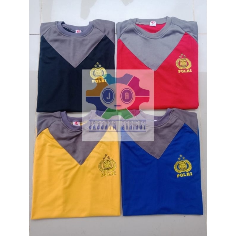 Kaos reglan polisi/kaos kombinasi polri/kaos dalaman polisi/kaos polisi terbaru/kaos polantas/kaos l