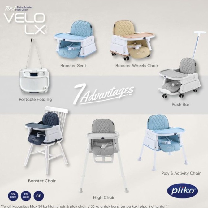 Sangat Nyaman High Chair Pliko 7in1 Velo DX HC566 VELO LX HC562  Velo CX HC565  Velo LX 6in1 HC 56 K