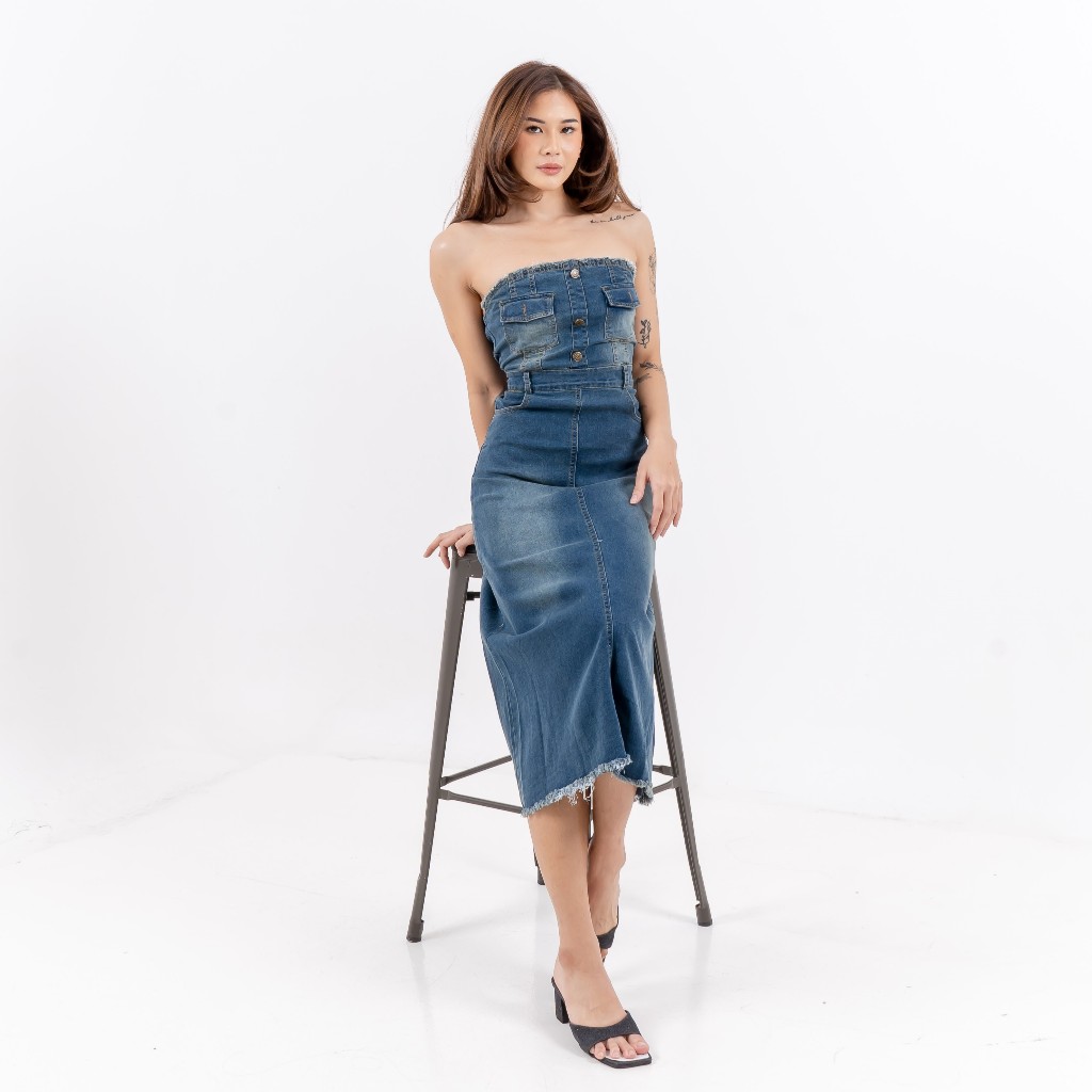 [GURLBUCKET] Sinby Dress Jeans / Dress / Jeans "Pakaian Wanita"