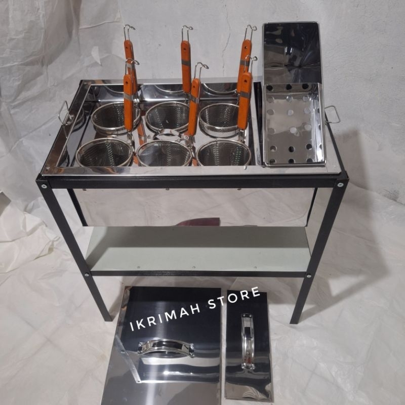 dandang mie ayam 6 lubang / panci mie ayam / dandang mie ayam set meja boot