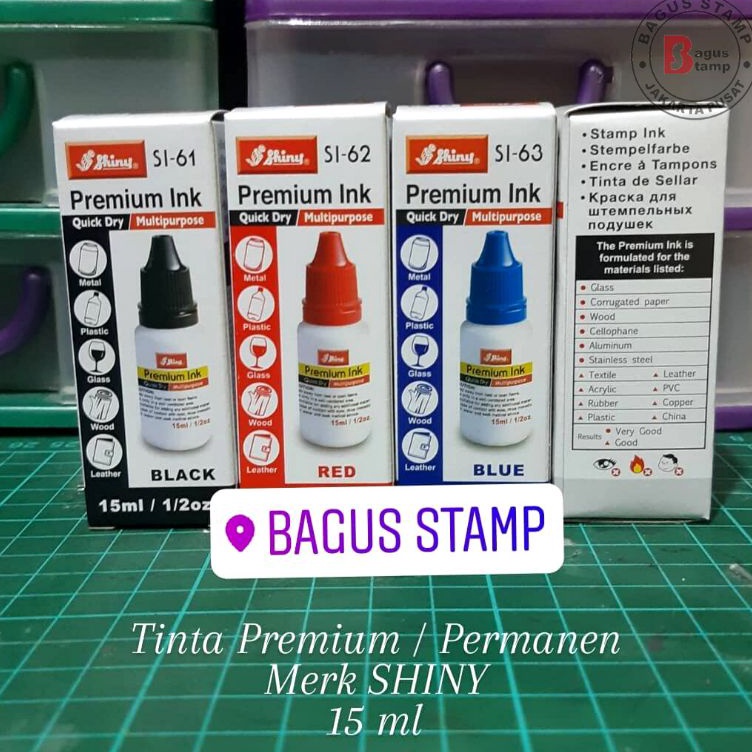 

Garansi Pemesanan Tinta Stempel Permanent Premium plastik kaca kayu besi foil Tahan Air Anti Luntur Shiny 15ml