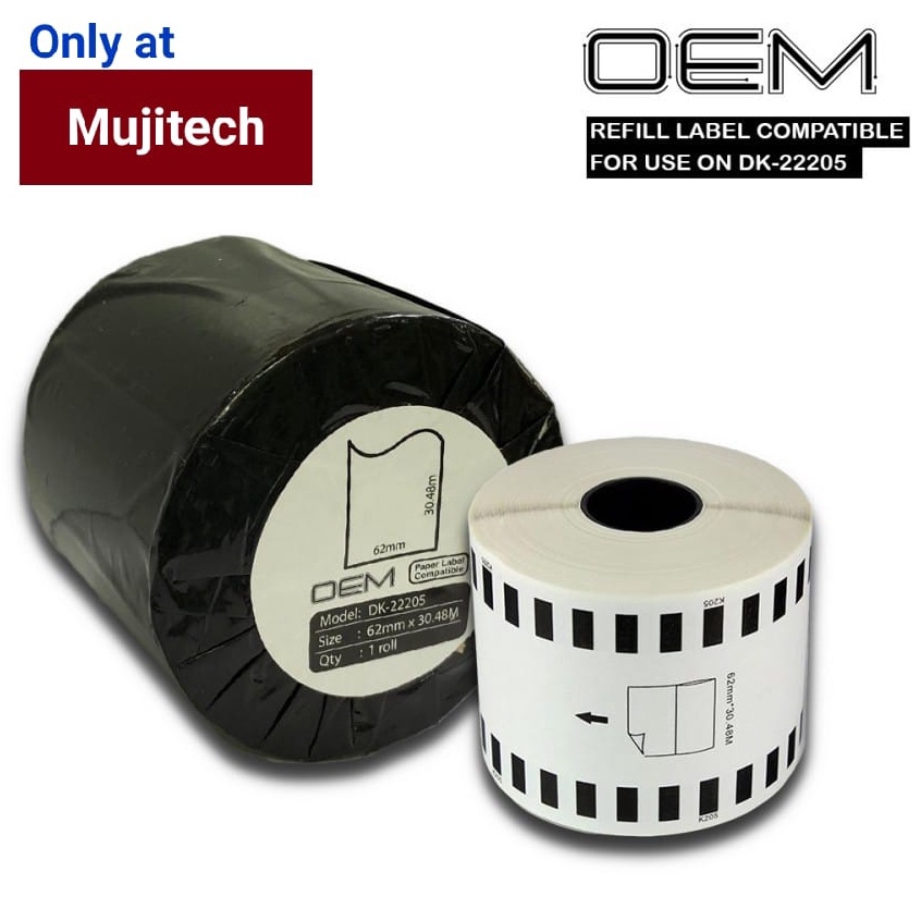 

Revolutionary OEM LABEL DK2225 REFILL SIZE 62mmX3m untuk BROTHER PRINTER