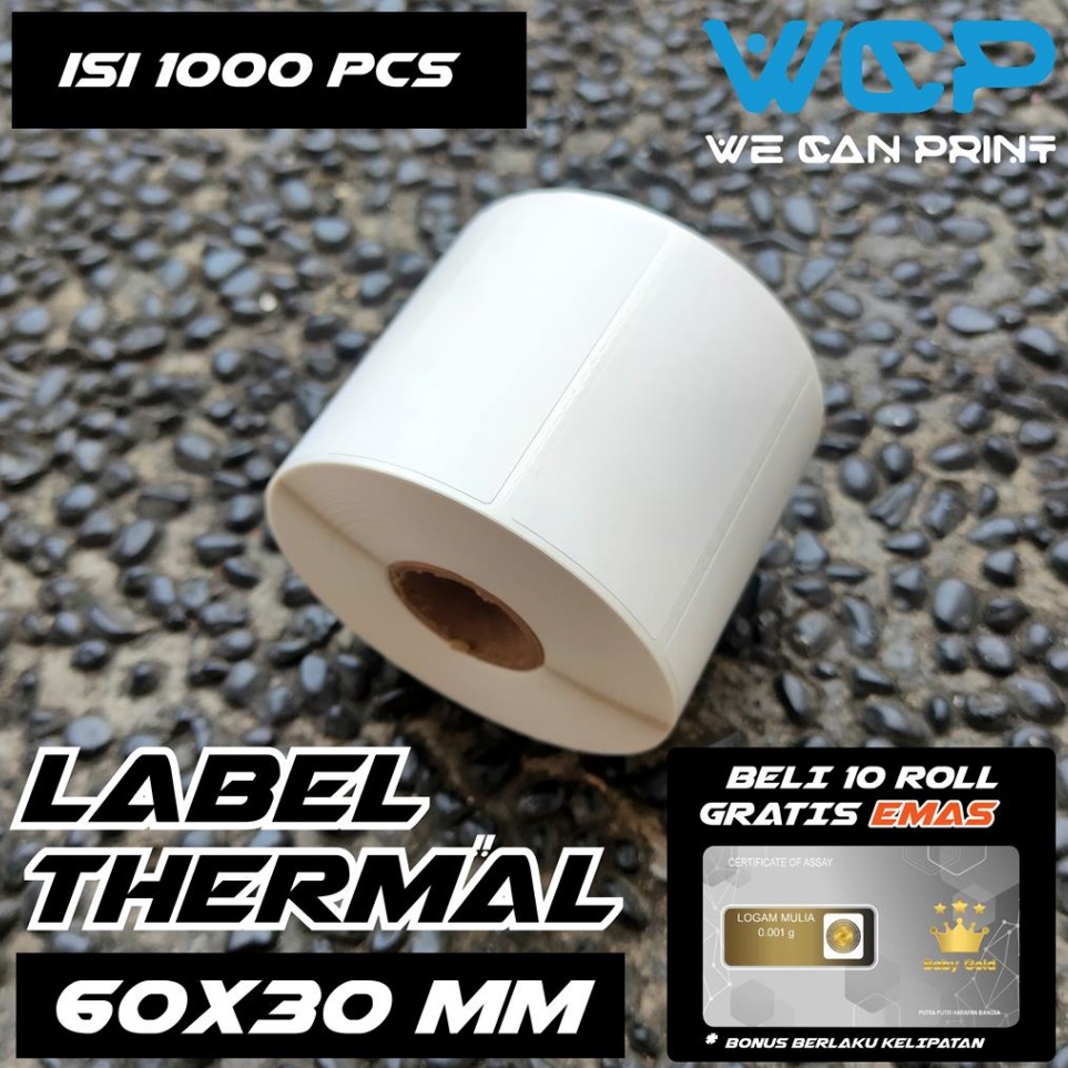 

Super Promo Stiker Label Thermal 6x3 Kes Sticker Barcode 6 x 3 mm isi 1 pcs