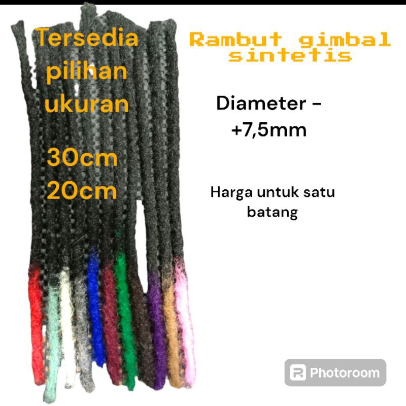 rambut gimbal sintetis hitam mix warna