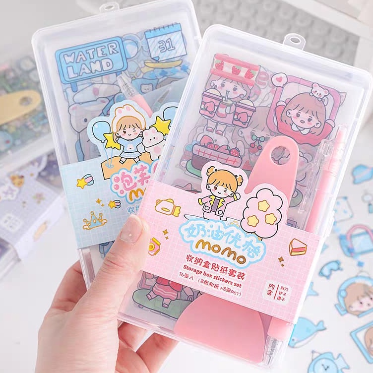 

LC Stiker Momo Scrapbook Sticker Korea Set Motif Kartun Lucu