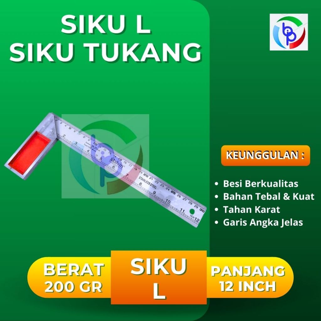 Siku Tukang 12 Inch/Siku L/Siku Tukang Tebal/Siku Tukang Besi Aluminium