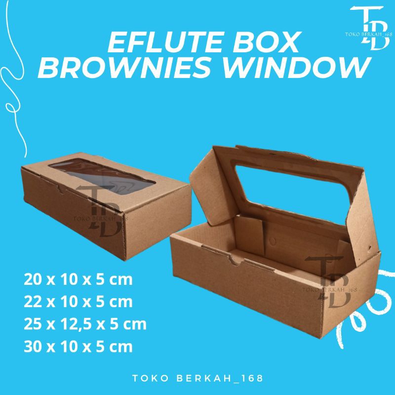 

(ISI 10 PCS) DOS / DUS BROWNIES EFLUTE WINDOW TINGGI 5 CM / BOX HAMPERS BAHAN EFLUTE TEBAL / DUS KUE BROWNIES BAHAN KOKOH