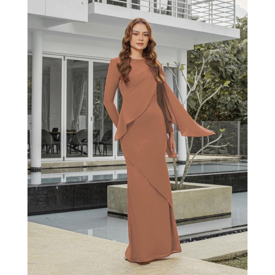 Terbaru Lily Dress Malaysia Kondangan Bahan Ceruty Babydoll Jumbo Modern Fashion Muslim Pesta