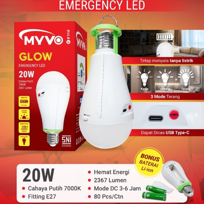 Myvo Glow Emergency LED AD DC 20 Watt