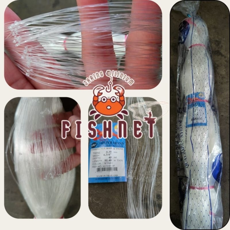 jaring bawal/jaring ikan/jaring senar/6¾inci 0.35mm 40md 91.40