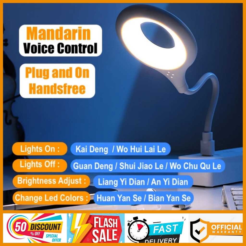 Lampu sensor suara Voice Control Lampu Led Lampu Belajar