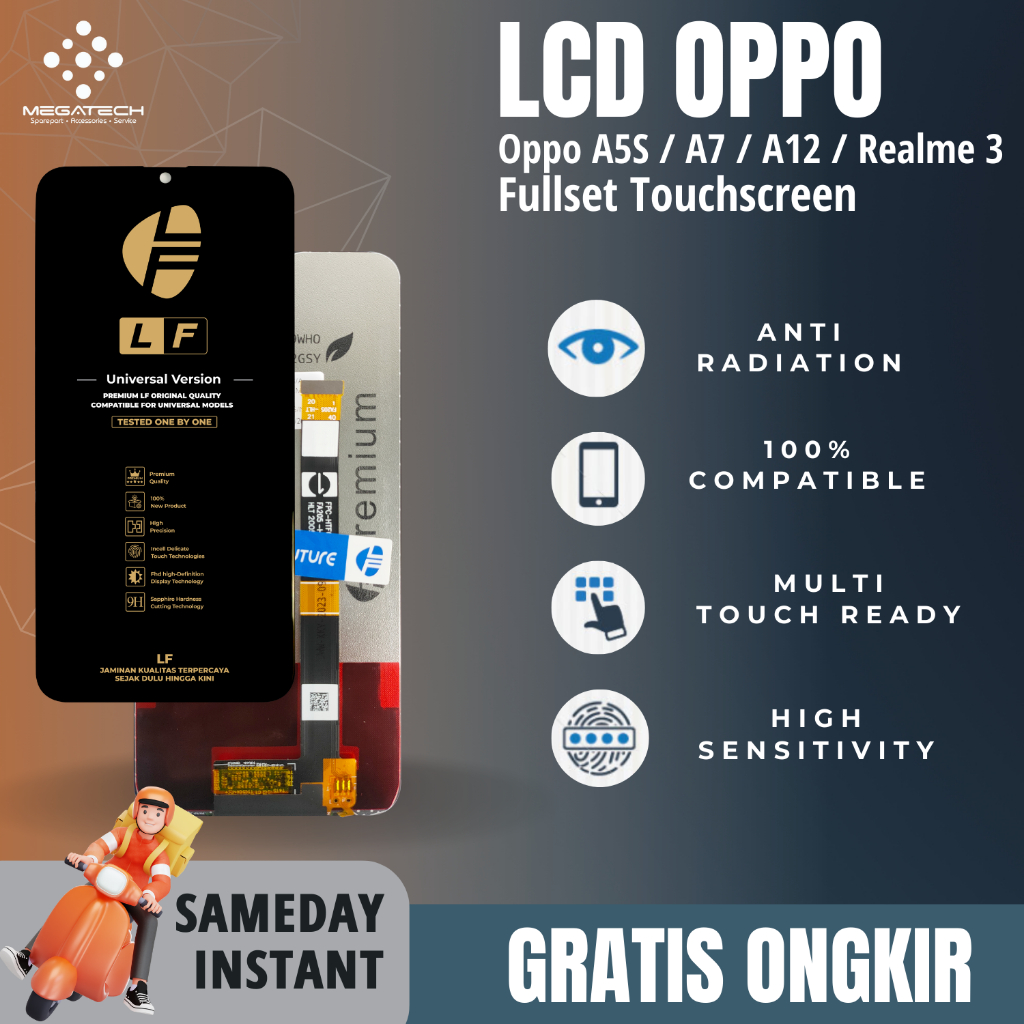 LCD Oppo A5S / Oppo A7 / Oppo A12 / Realme 3 Universal Fullset Touchscreen