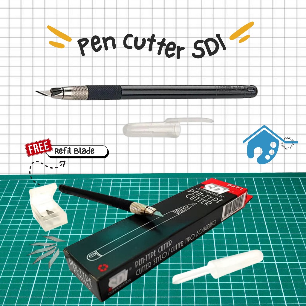 

Pen Cutter / Pisau Ukir SDI Free Refill 10 Mata Pisau