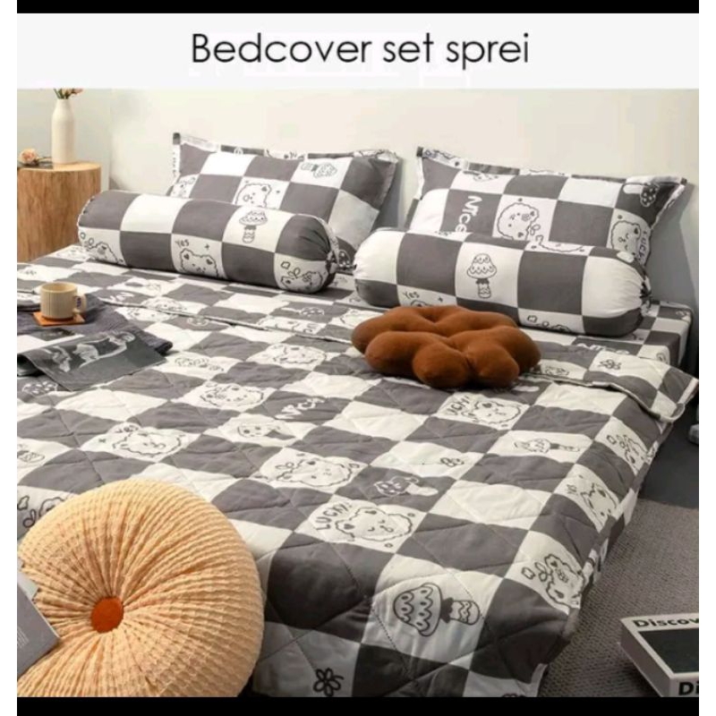 seprei dan bedcover ukuran 120x200 sprei full karet keliling