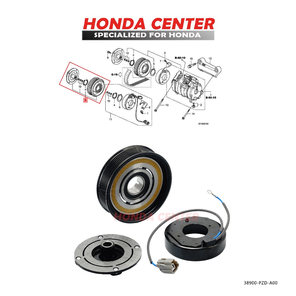 Puli Puly Pully Magnet Clutch Compresor Kompresor Ac Odyssey Rb1 Rb2 Rb3