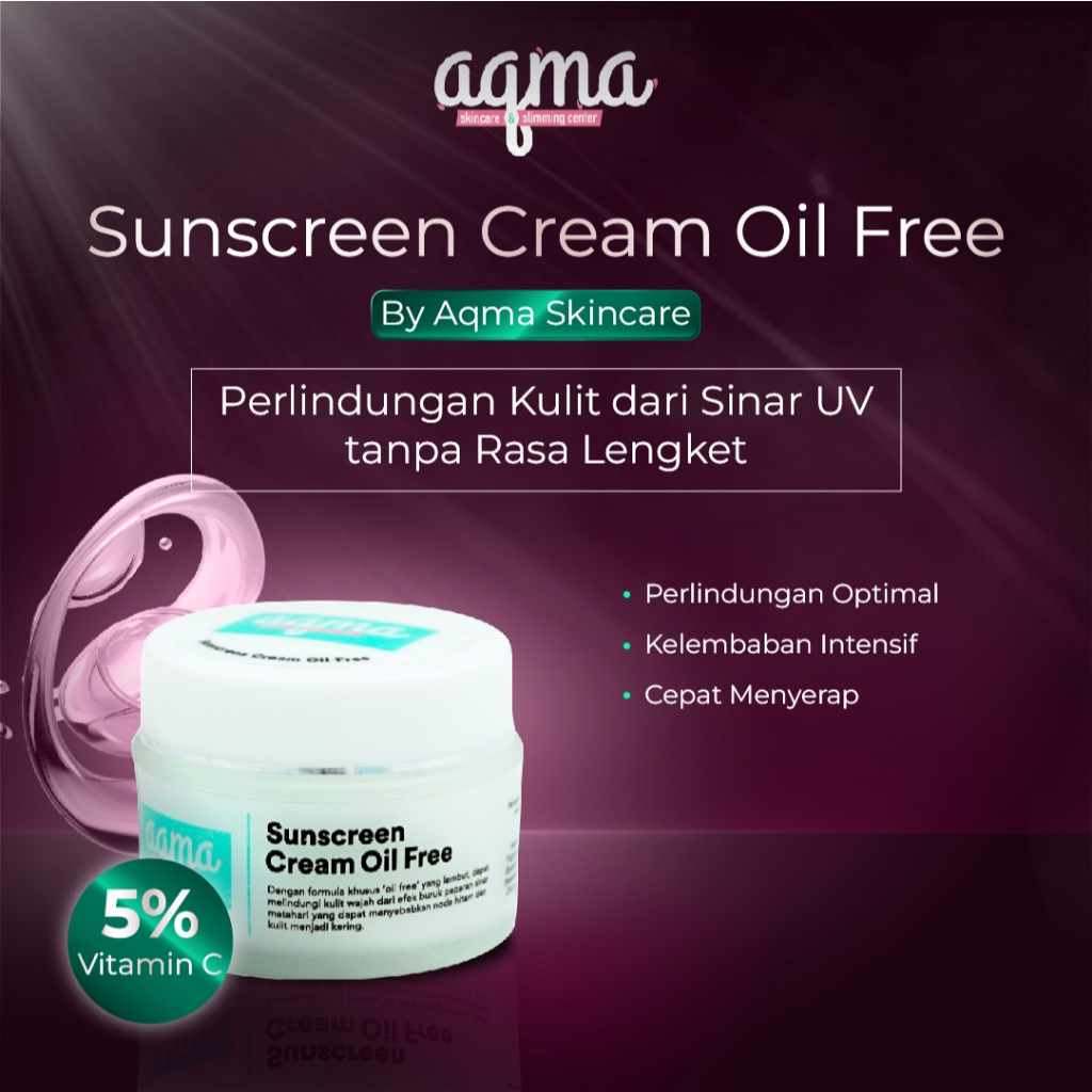 AQMA SKINCARE - Sunscreen Oil Free SPF 30 / Sunscreen Jerawat & Bruntusan / Tea Tree Anti Acne / UV 