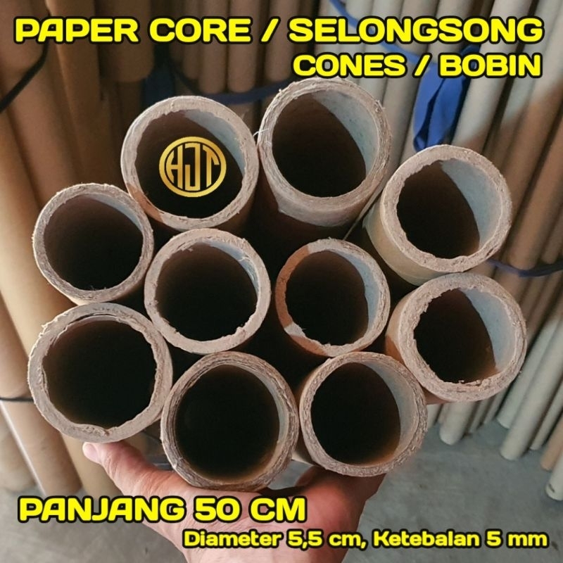

SELONGSONG/ PAPER CORE/ CONES/ BOBIN KARDUS | 5,5 CM X 50 CM | ALAT PACKING