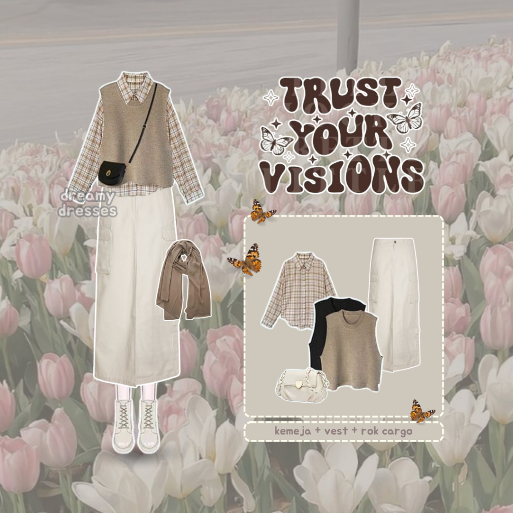 ONESET 193 - 4in1 Outfit Cewek Bumi Ullzang Outfit Korean Korean Style Anak Perempuan Setelan Wanita