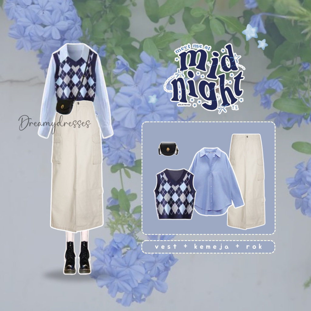 ONESET 198 - Outfit Remaja Kekinian Oneset Wanita Kekinian Outfit set korean style one set korean st
